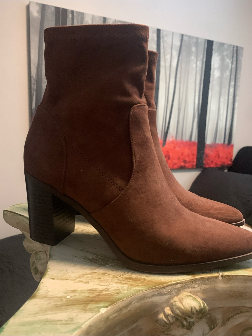 Call It Spring Rust Suede Ankle Booties